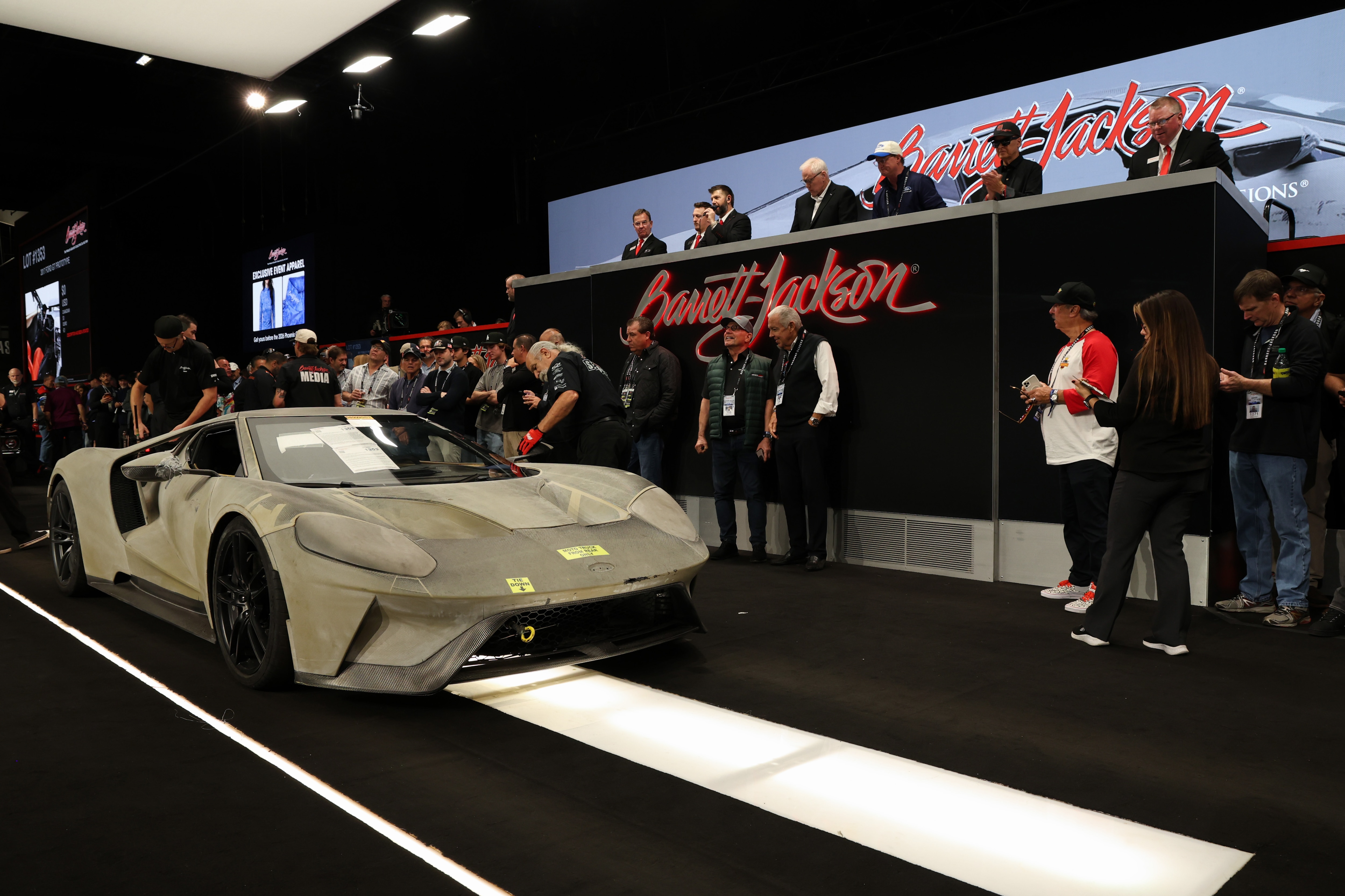 A 2015 Prototype still in its raw carbon finish being auctioned at Barrett-Jackson.